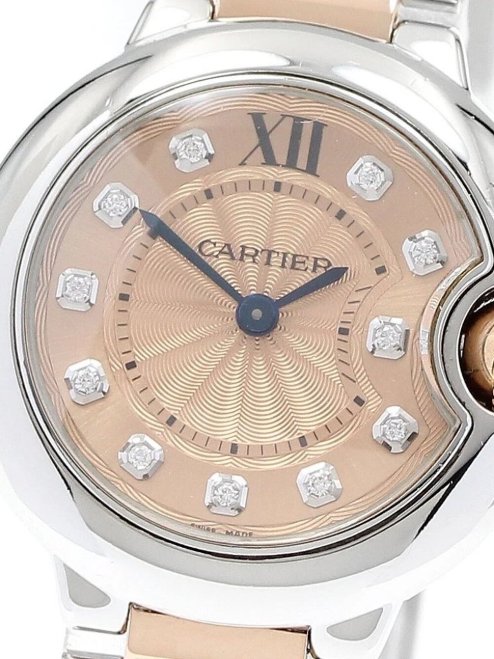 CARTIER Baron blue SM WE902052 K18PG/SS 11P diamond Quartz Ladies Watch_906390